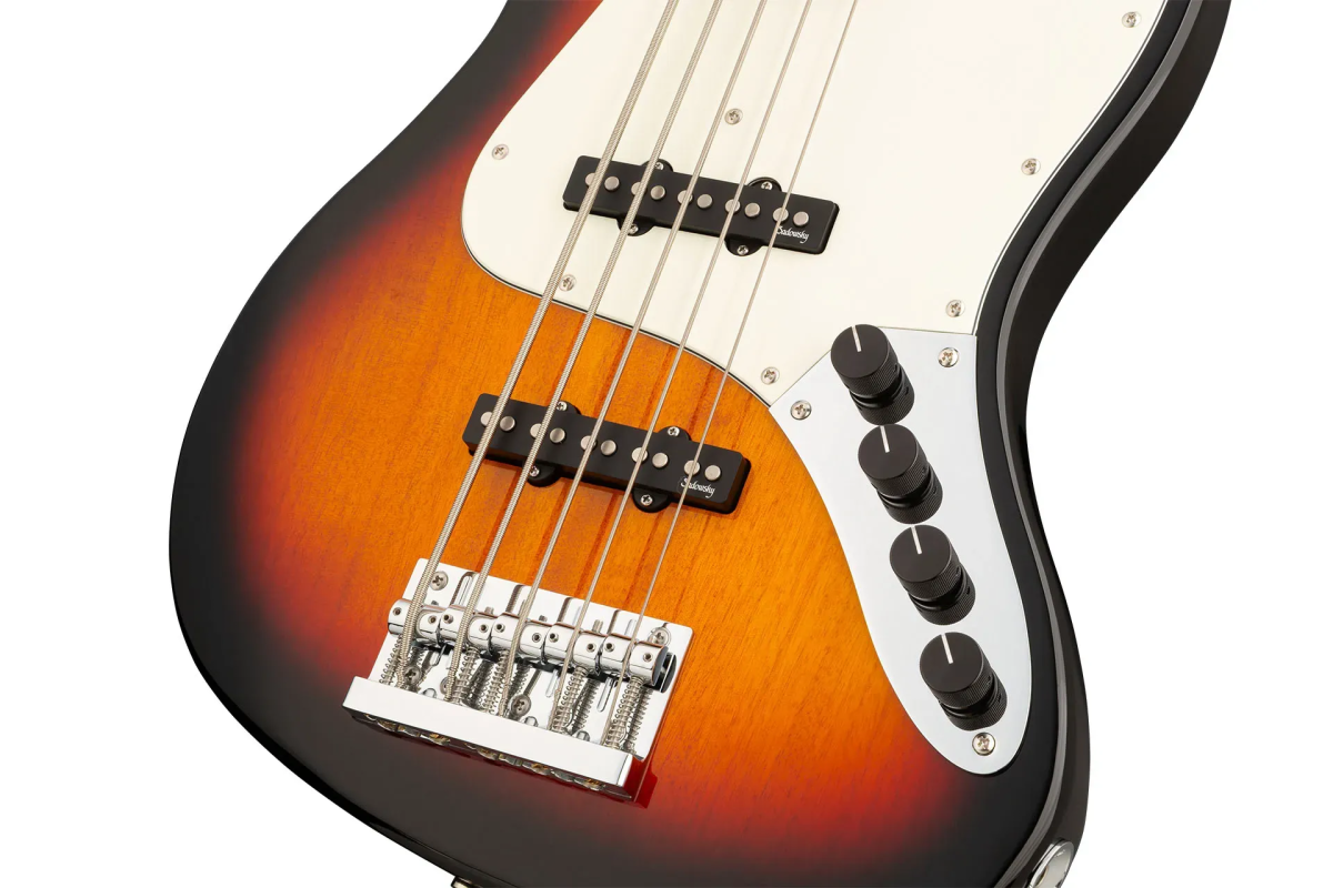Sadowsky MetroExpress 21-Fret Vintage J/J Bass, Morado Fingerboard, 5-String, Fretless With Lines - Tobacco Sunburst Transparent High Polish